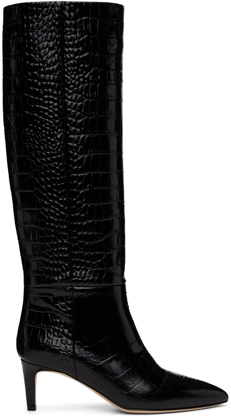 Shop Paris Texas Black Stiletto 60 Tall Boots In Carbone