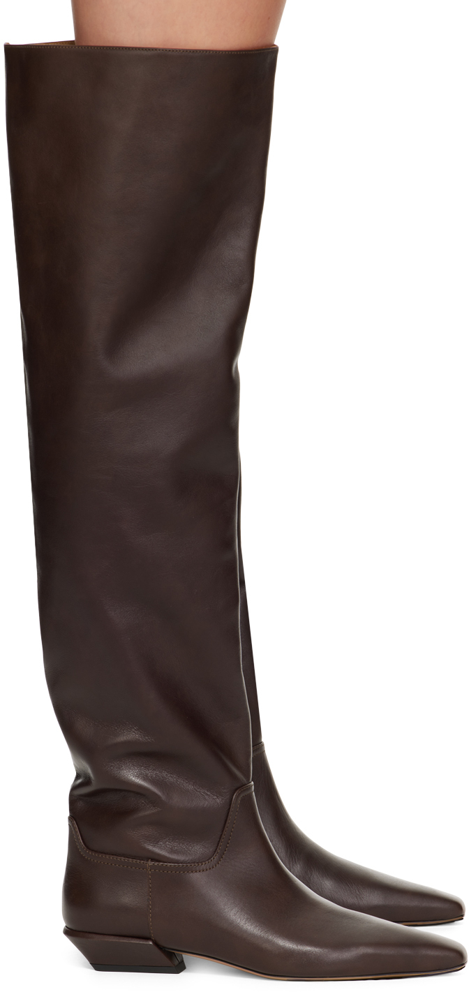 Paris Texas Bottes Bettina brunes SSENSE France