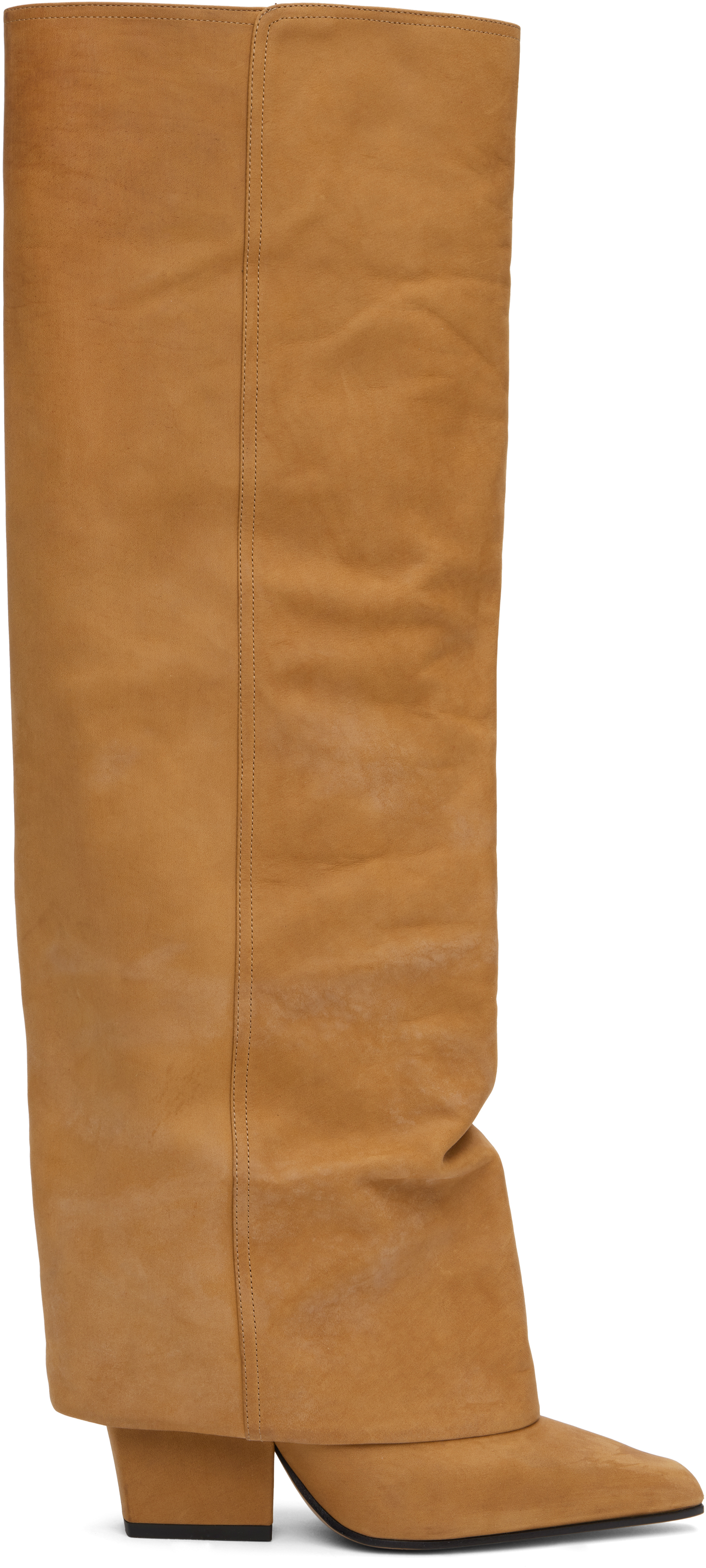 Tan Jane Fold Over Tall Boots