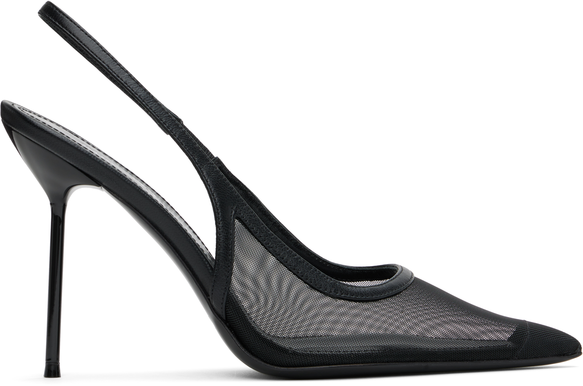 Black Lidia Slingback Heels