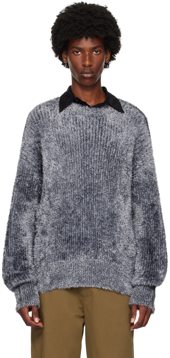 Shop Lgn Louis Gabriel Nouchi Gray Fuzzy Sweater In Steel 024