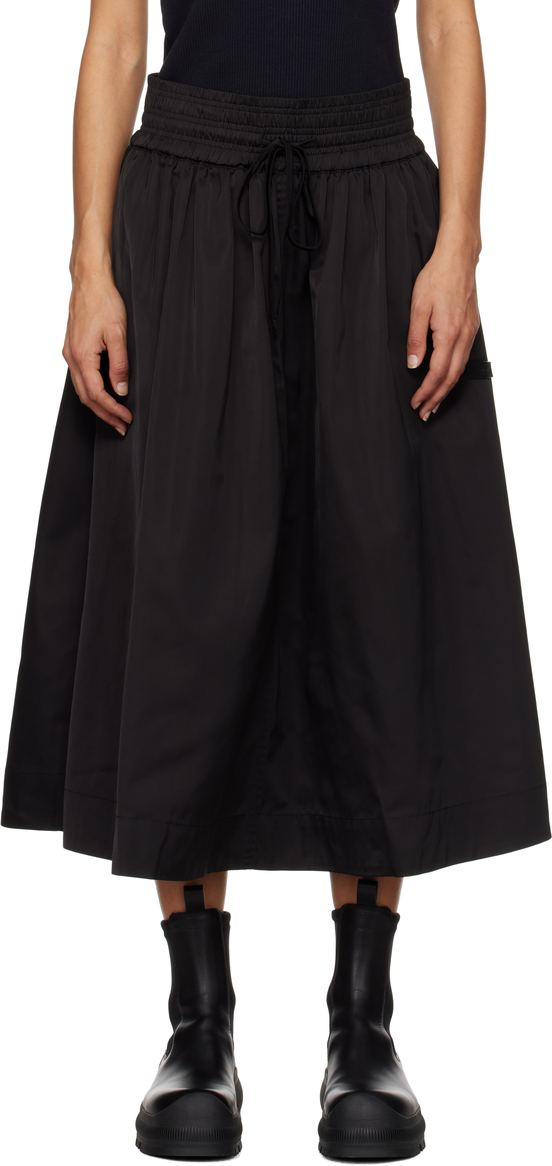 Shop Soulland Black Meir Midi Skirt