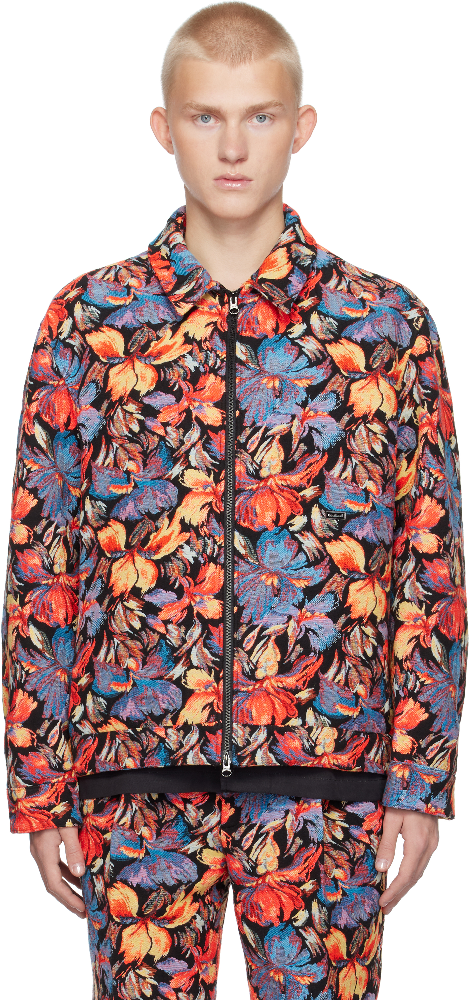 Shop Soulland Orange Windom Jacket In Orange Multi