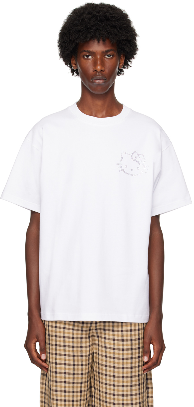 White HK Logo Kai T-Shirt by Soulland on Sale