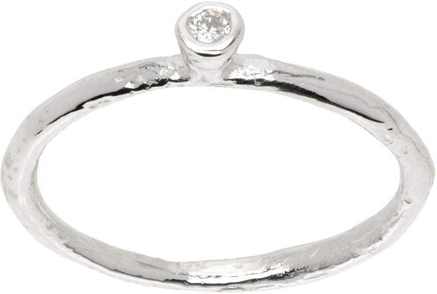 PEARLS BEFORE SWINE SILVER DIAMOND RING 