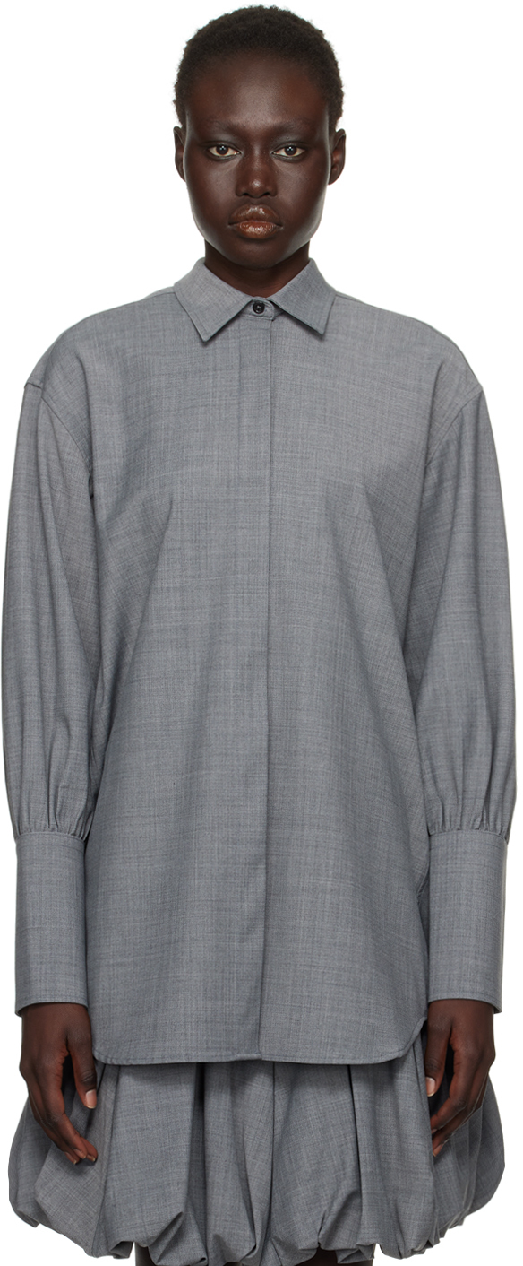 Shop Renaissance Renaissance Gray Karma Shirt In Grey Tailoring