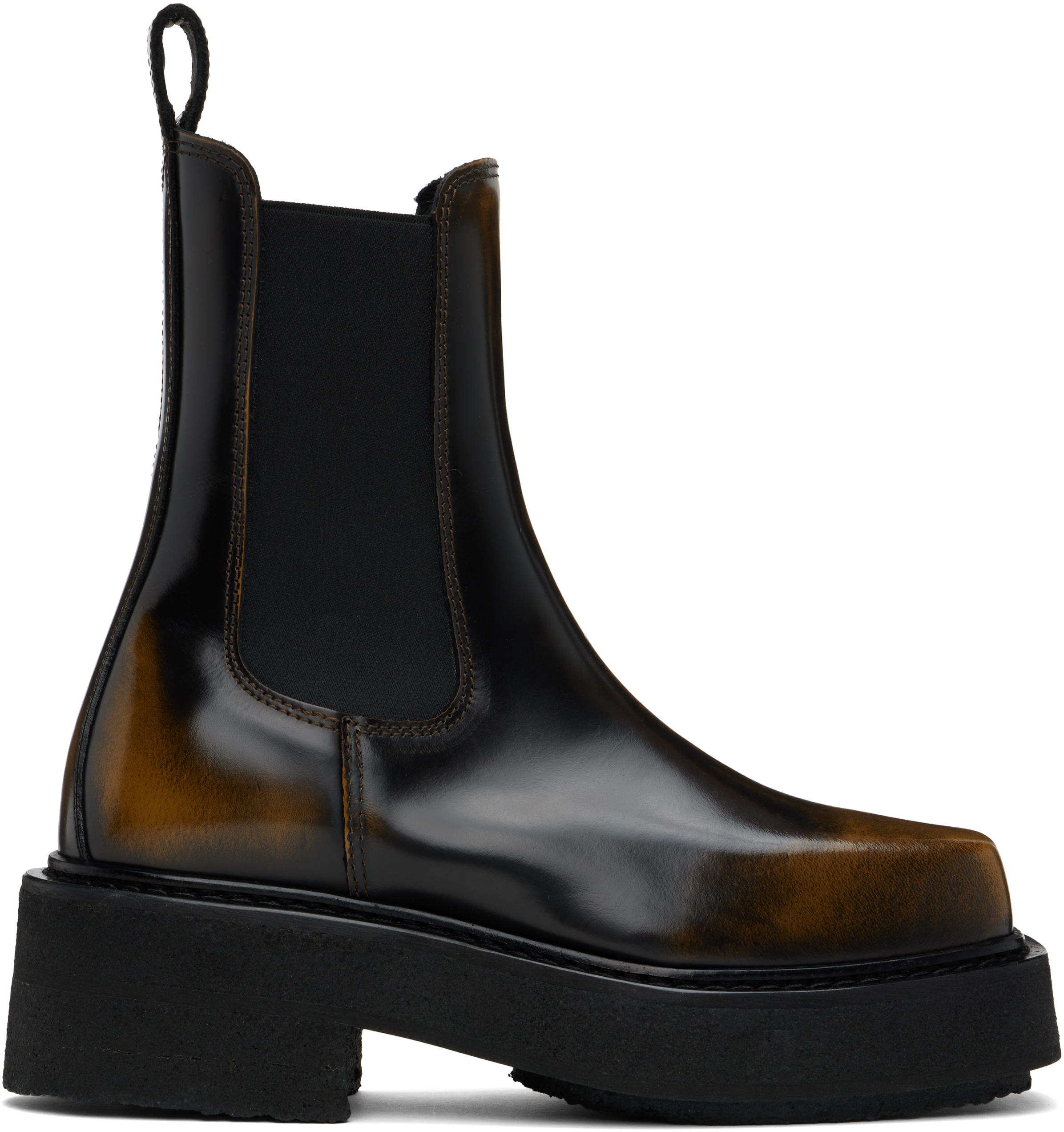 Eytys Brown Ortega Ii Chelsea Boots In Leather Amber