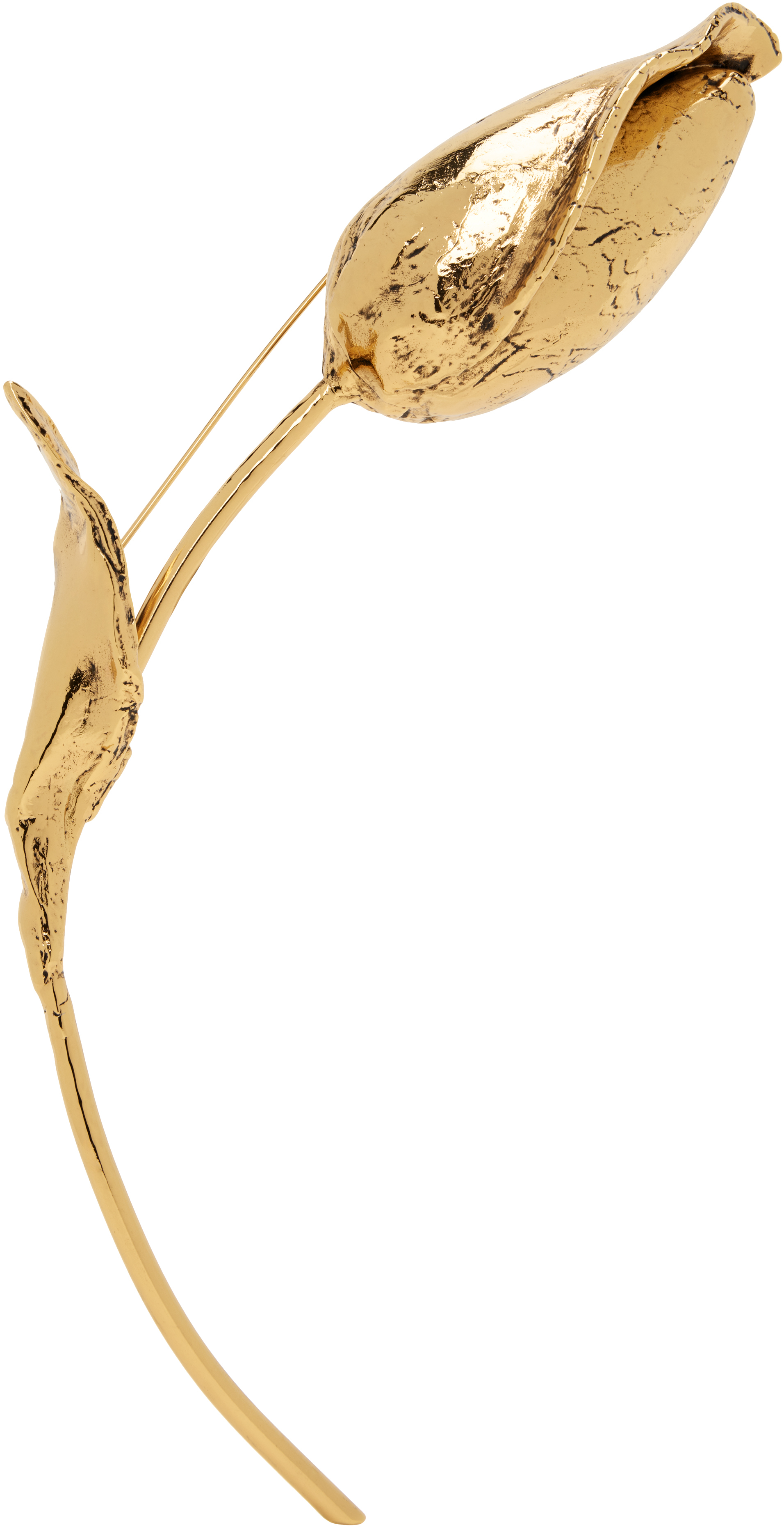 Shop Erdem ゴールド Flower Bud ブローチ In Antique Gold