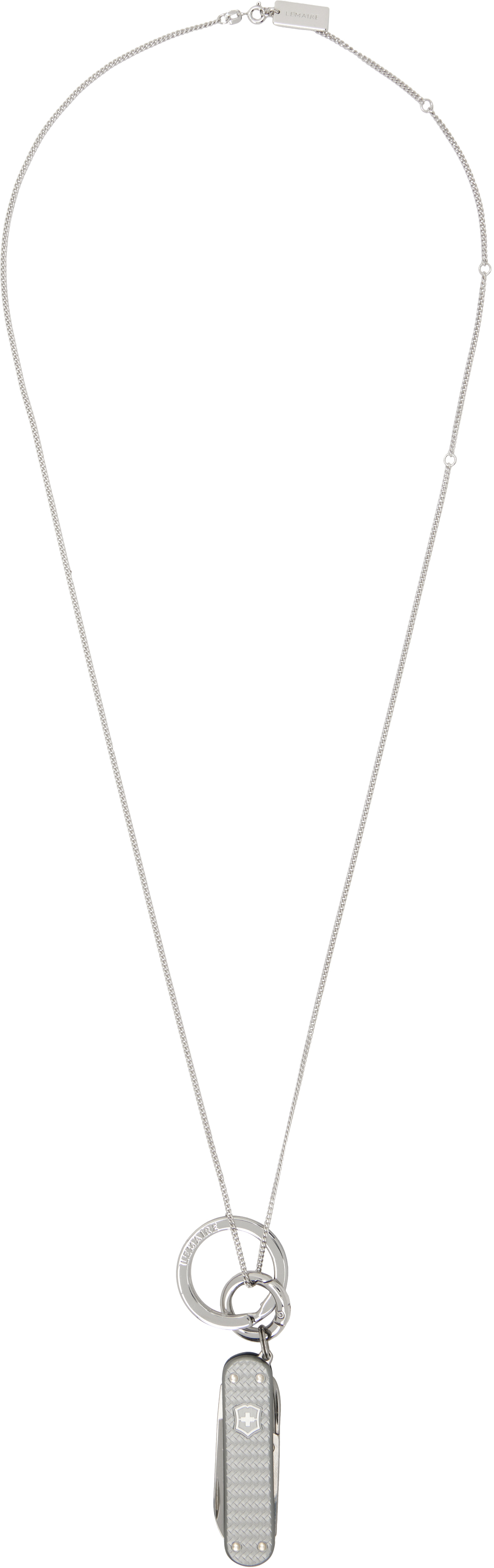 Shop Lemaire Silver Mini Swiss Knife Necklace In Bk927 Silver