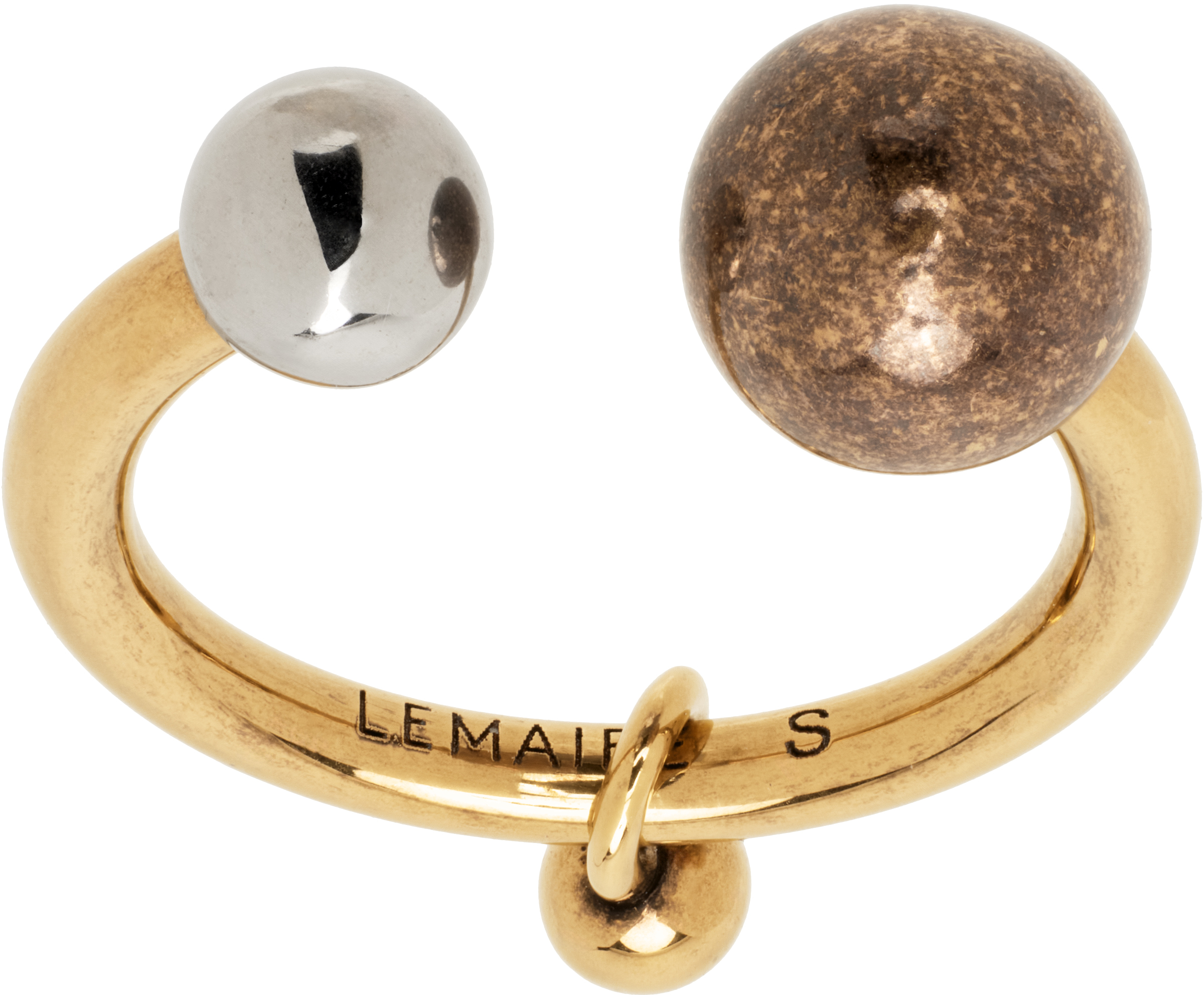 Shop Lemaire Silver & Gold Rattle Ring In Mu525 Silver/gold