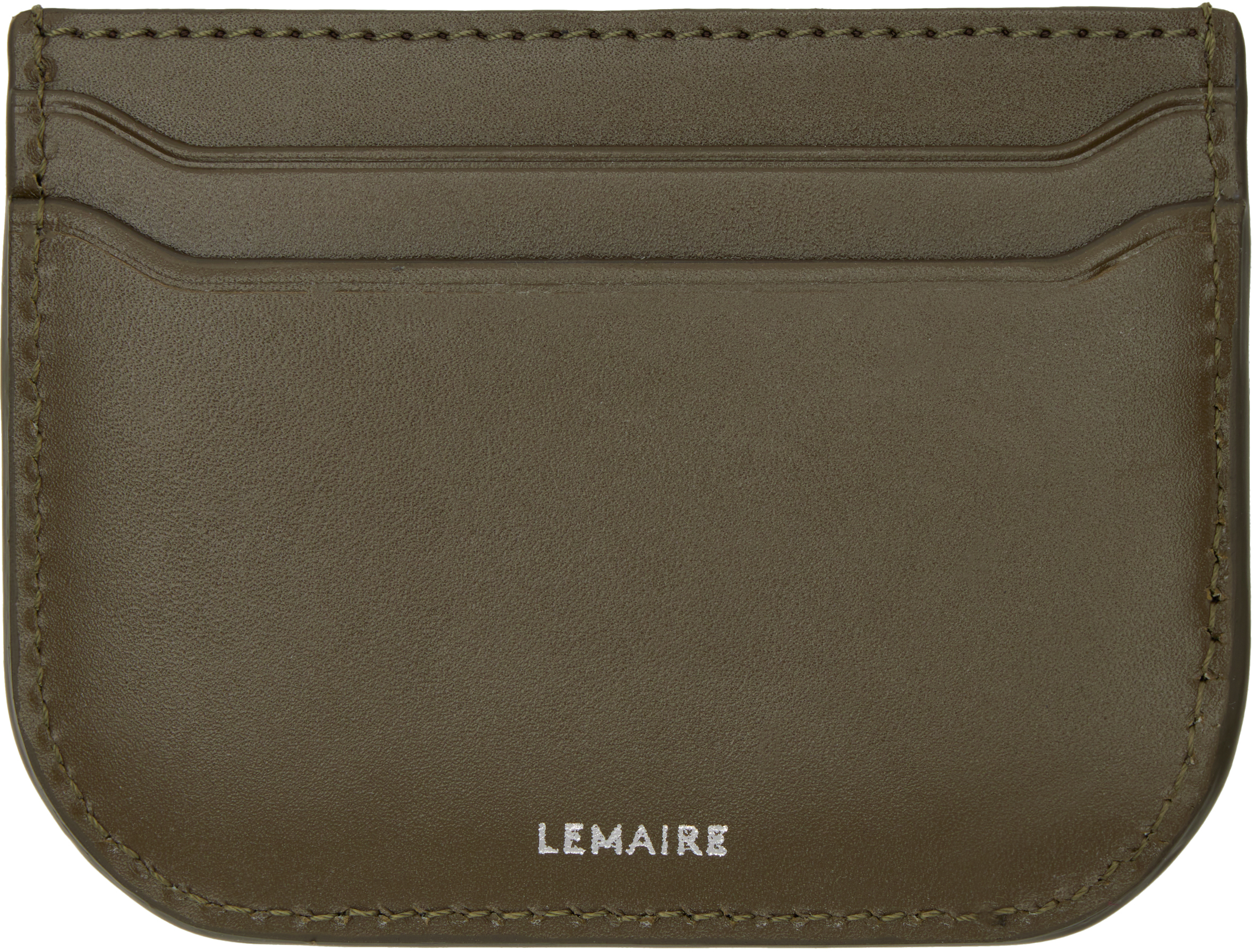 Khaki Calepin Card Holder by LEMAIRE on Sale