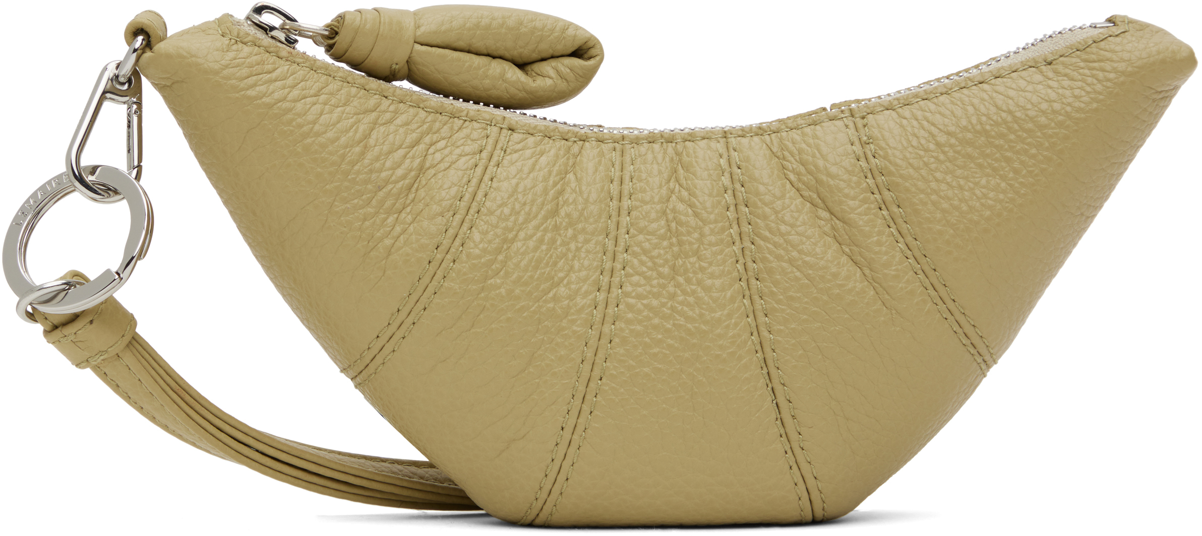 LEMAIRE GREEN CROSS-BODY CROISSANT COIN POUCH 