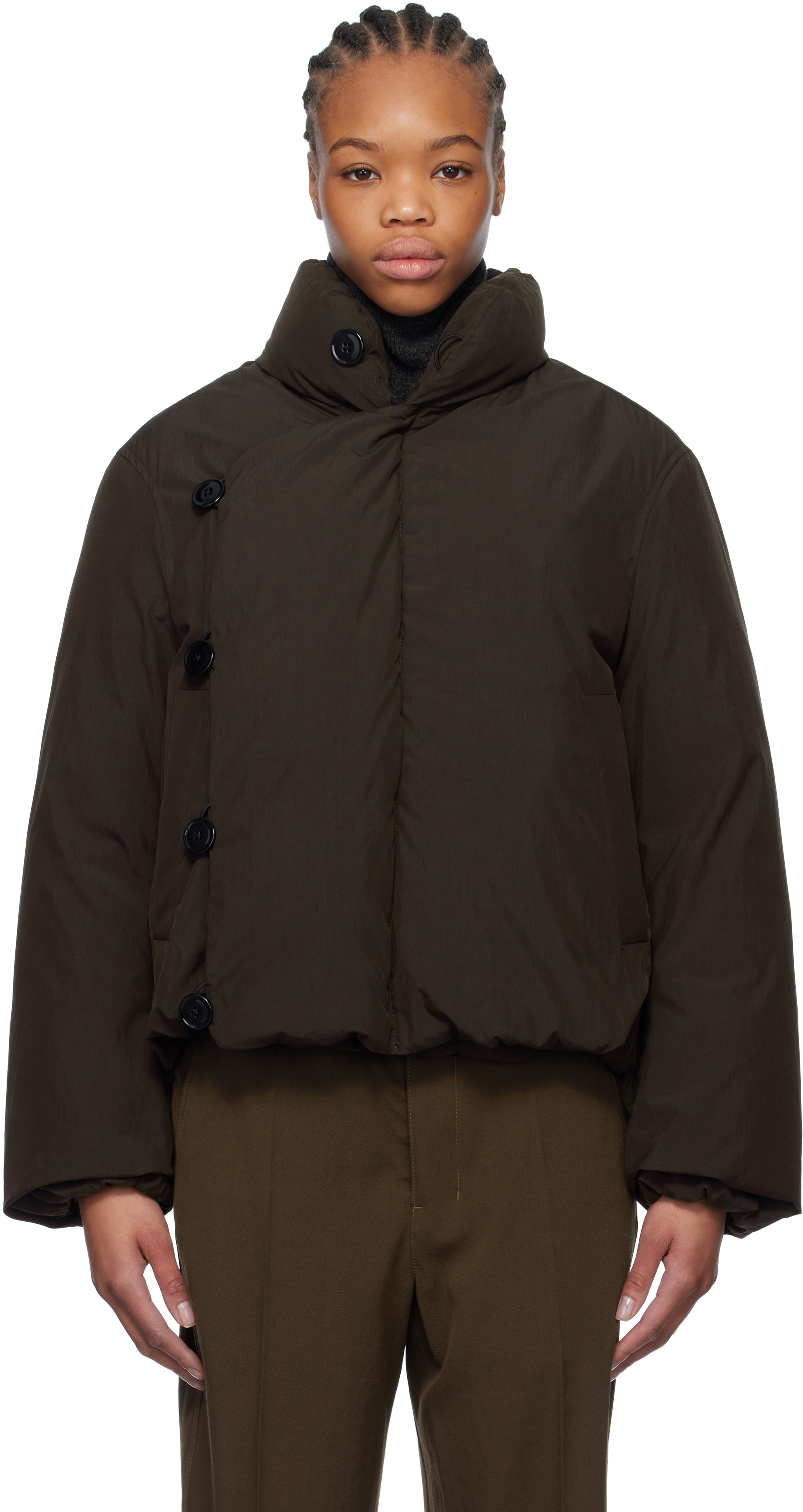 Brown Short Puffer Down Jacket