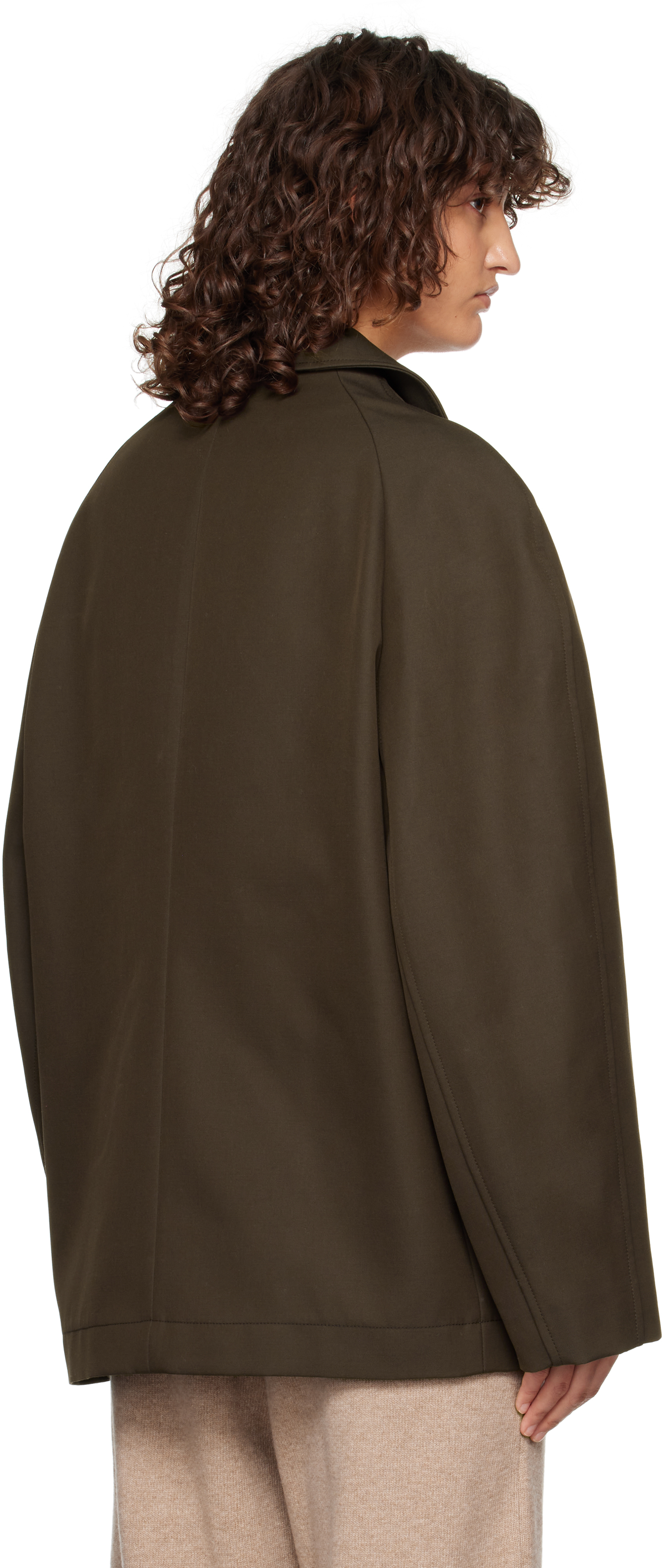 Lemaire Brown Car Jacket In Br495 Espresso