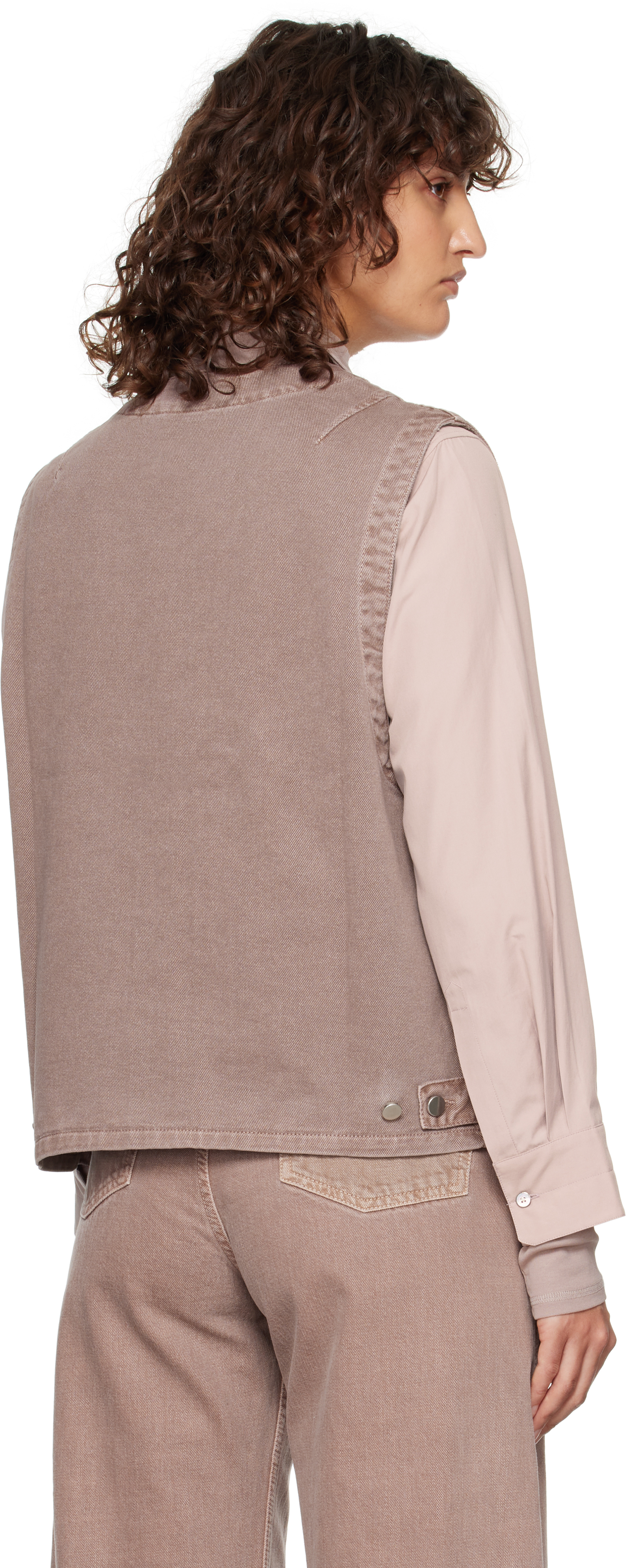 LEMAIRE PURPLE GARMENT-DYED DENIM VEST 