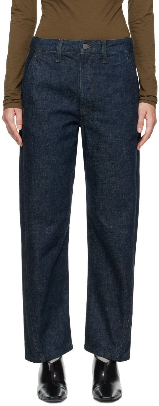 LEMAIRE: インディゴ ハイウエスト カーブジーンズ | SSENSE 日本
