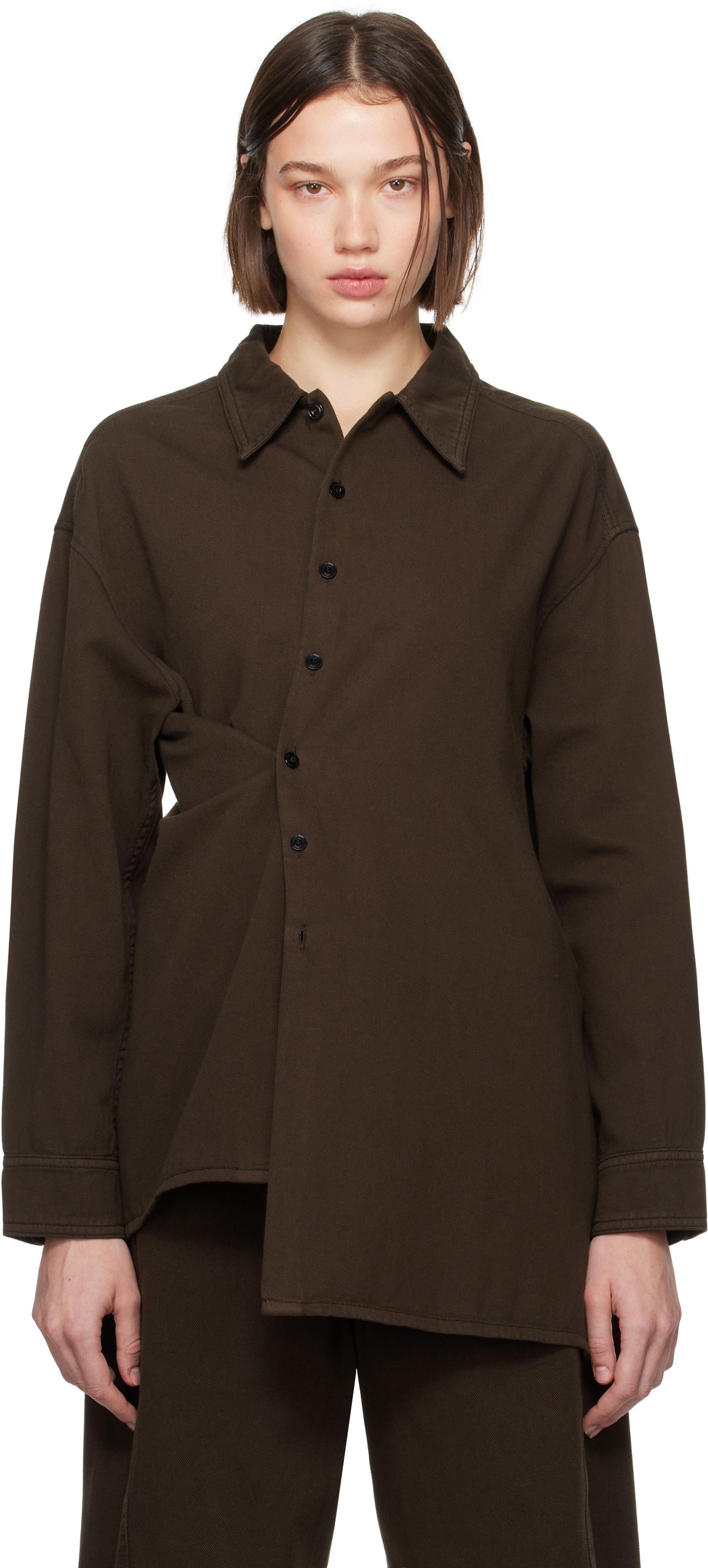 LEMAIRE Adjustable Twisted Shirt - Khaki | Garmentory