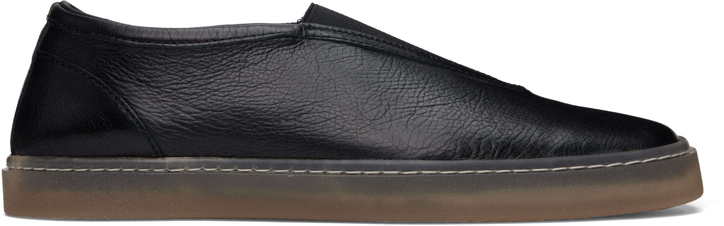 Shop Lemaire Black Elastic Linoleum Sneakers In Bk999 Black