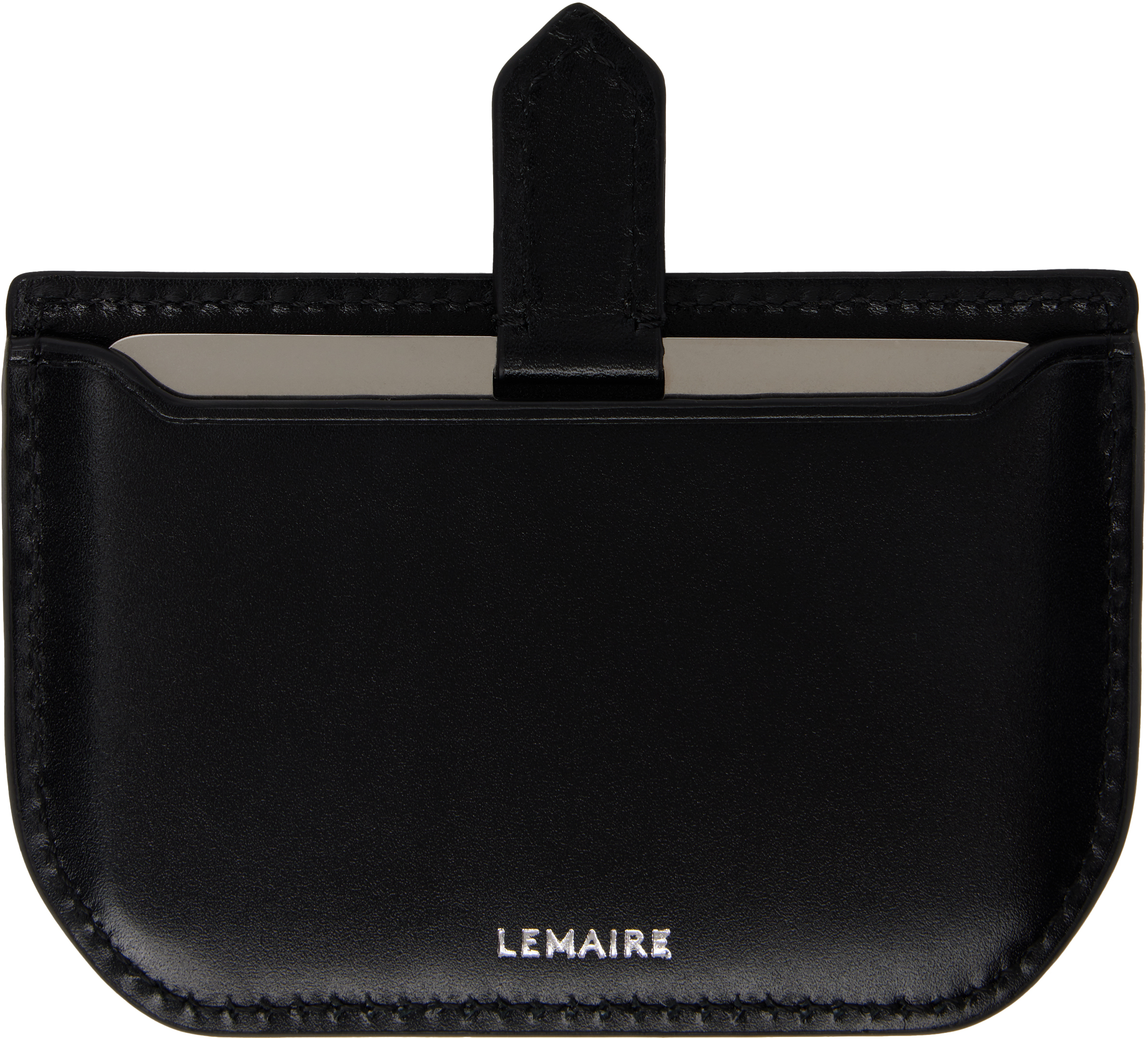 Lemaire Black Calepin Mirror & Card Holder In Bk999 Black