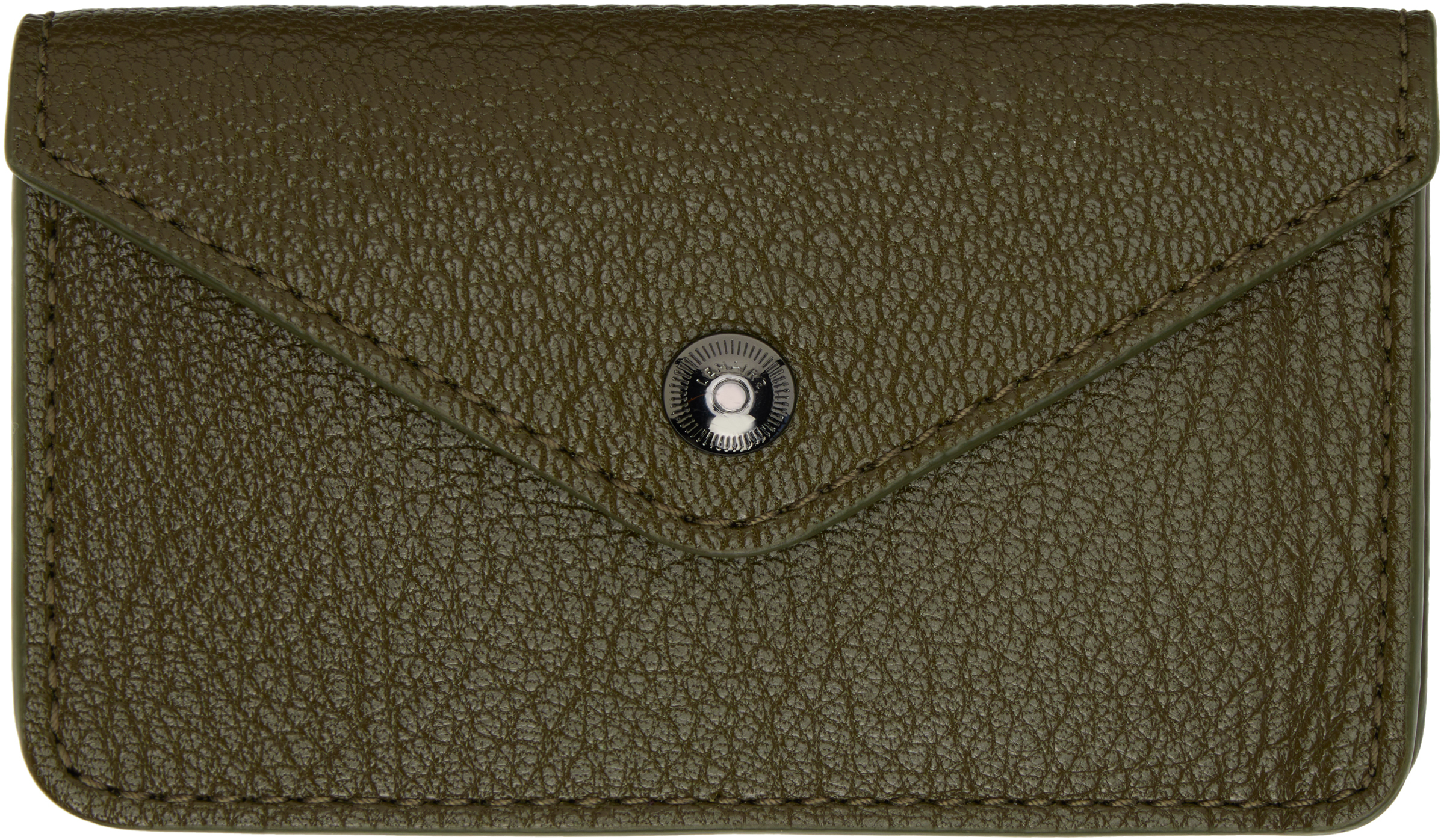 Shop Lemaire Khaki Enveloppe Coin Pouch In Gr628 Pesto