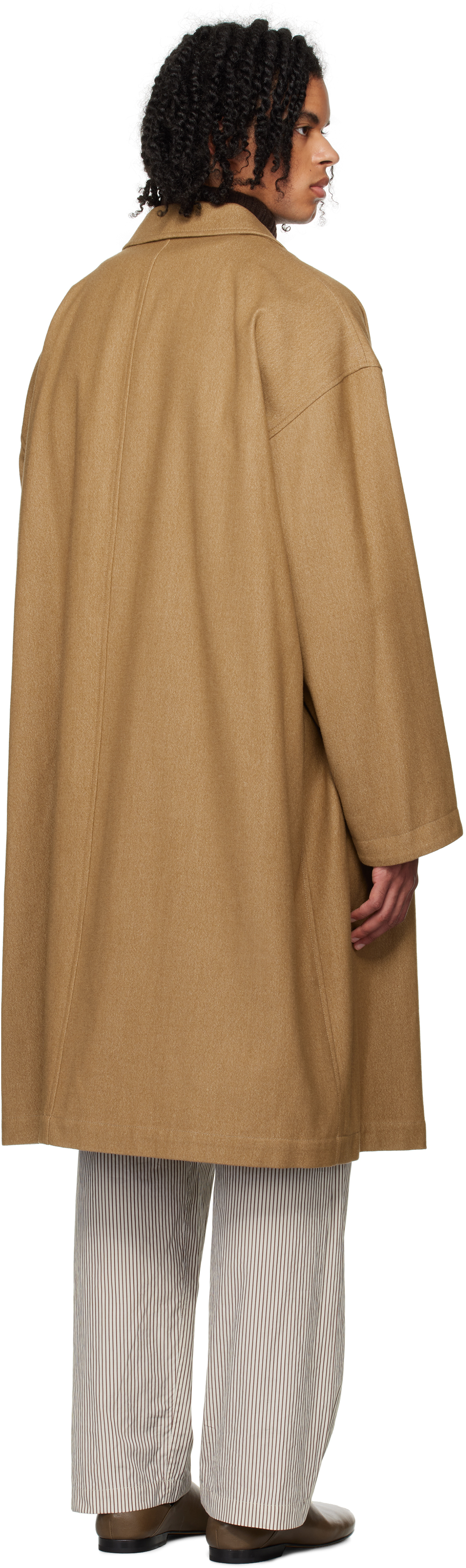 Lemaire Beige Boxy Coat In Mu209 Taupe / Beige