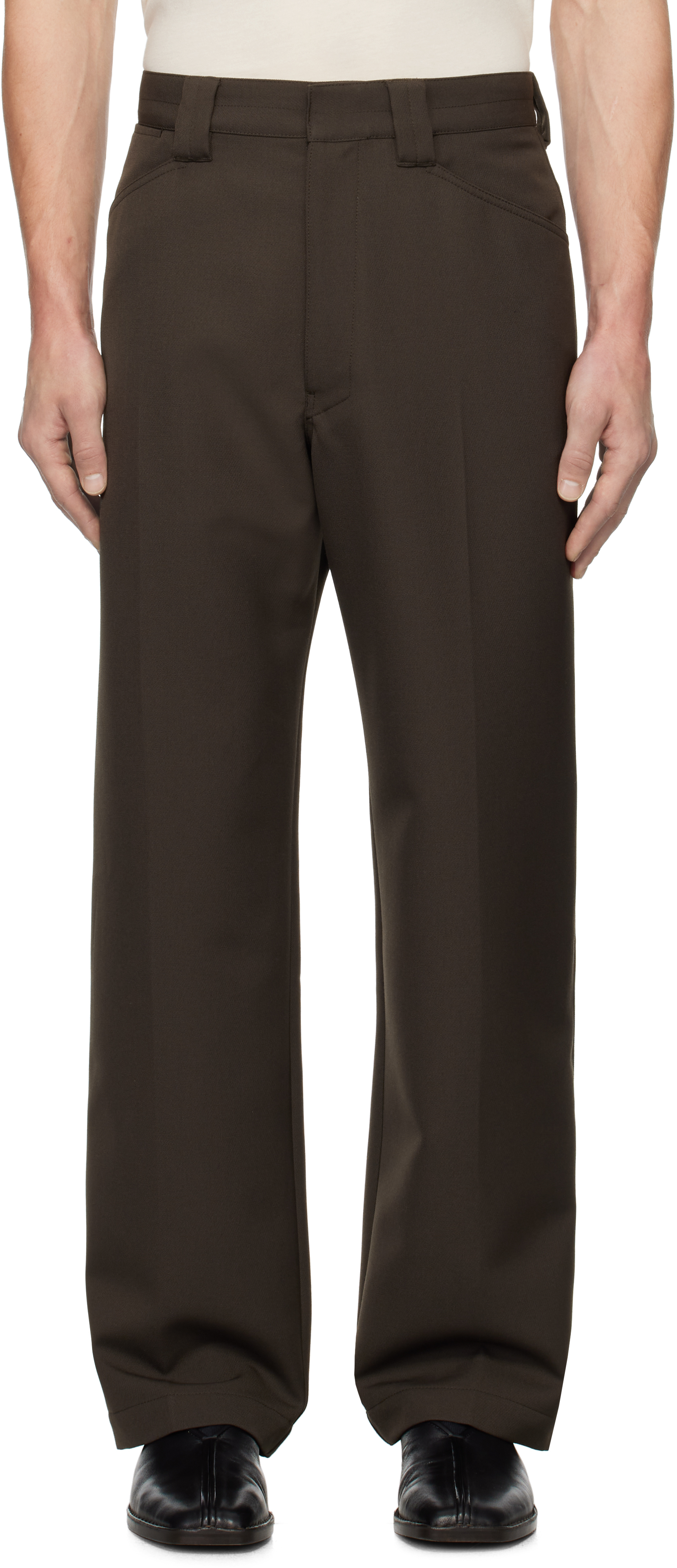 Brown Straight Trousers