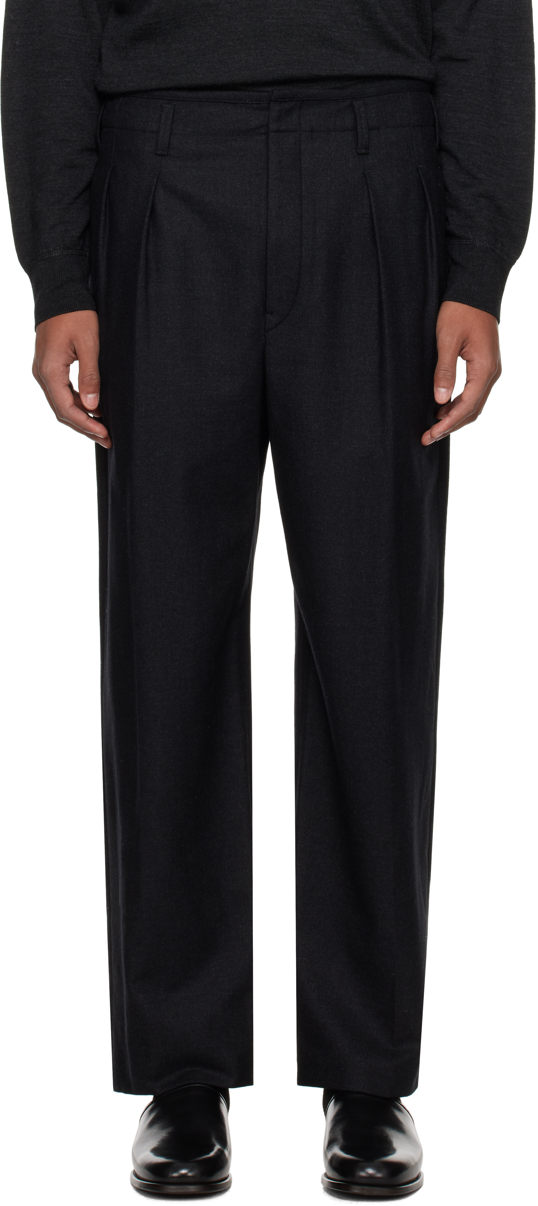 Gray Pleated Trousers