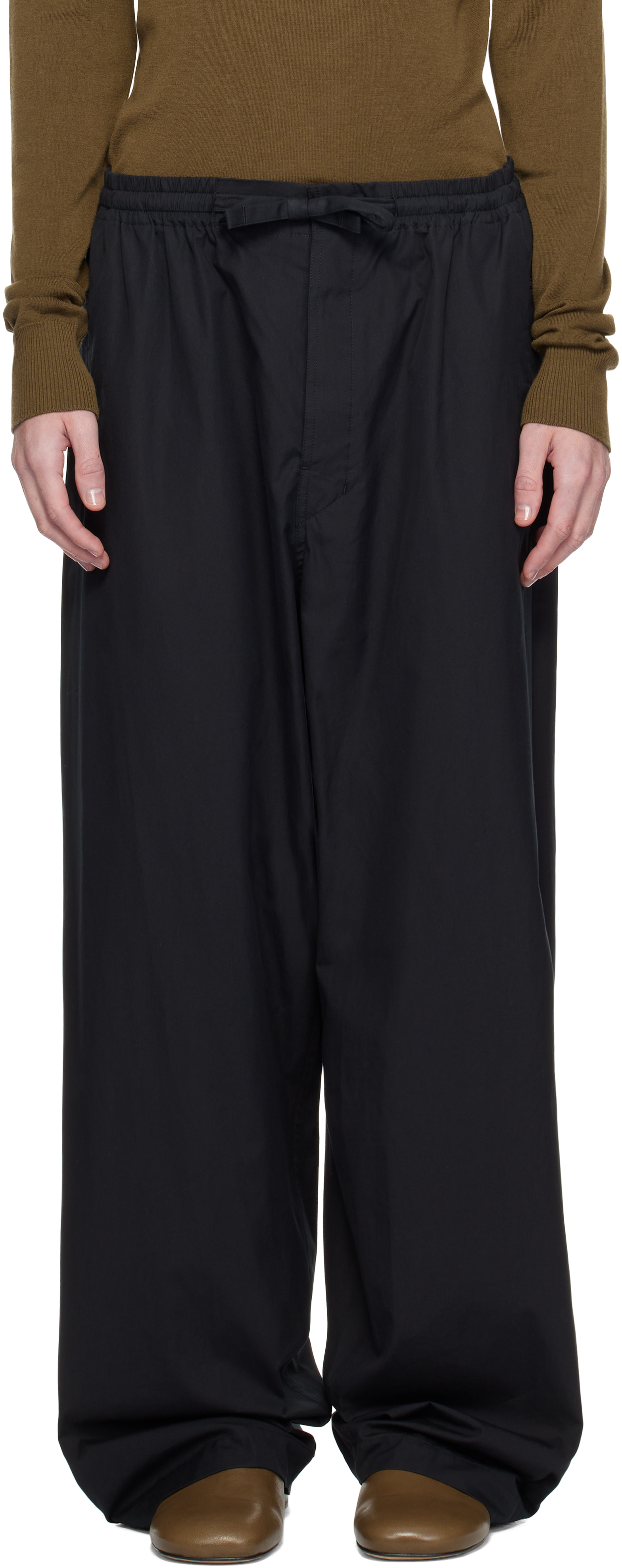 Black Multi-Topstitch Taekwondo Trousers