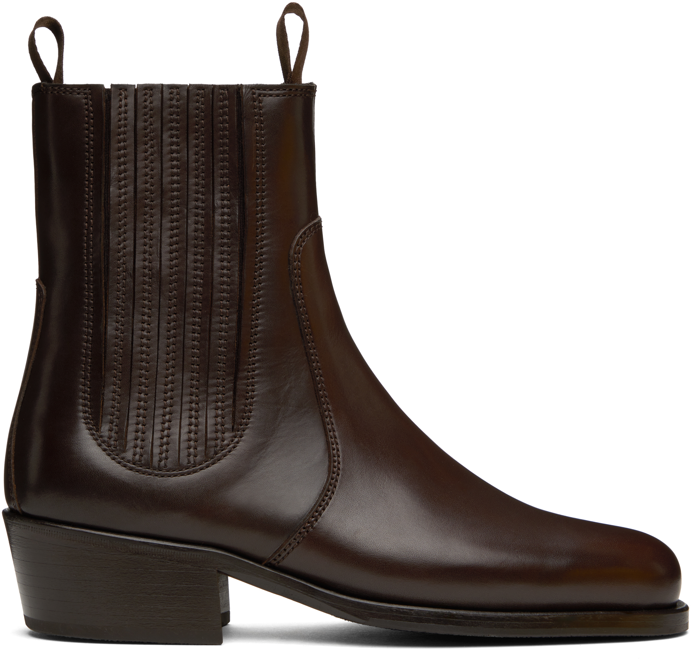 LEMAIRE BROWN LEATHER CHELSEA BOOTS 