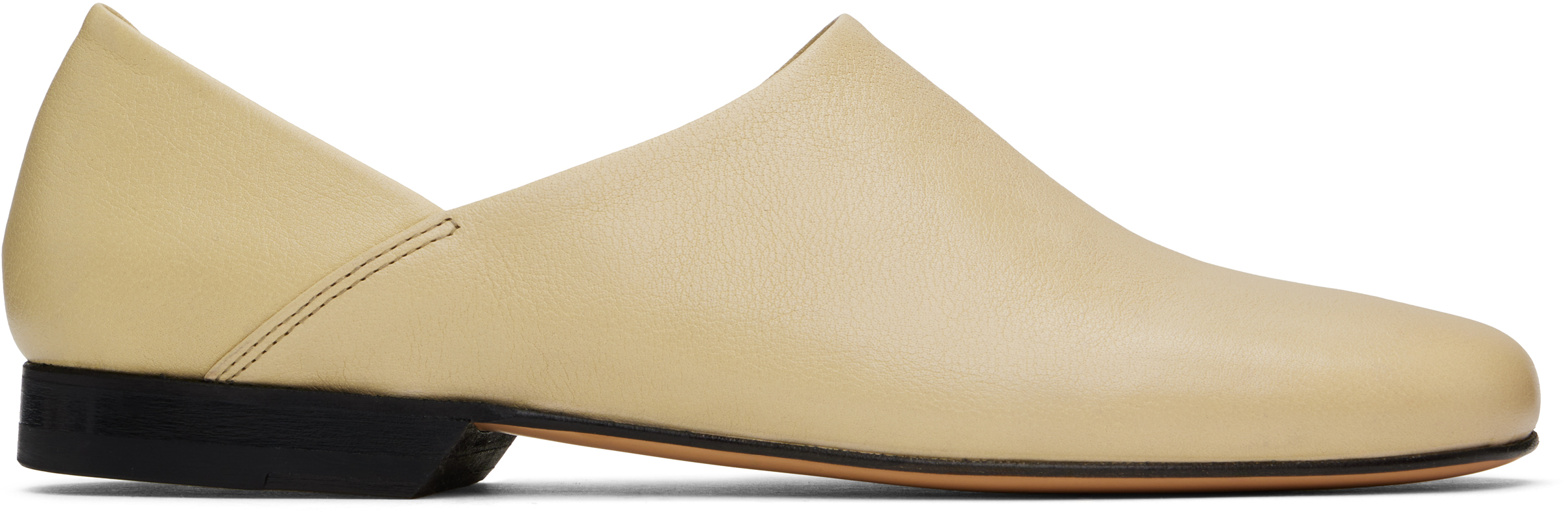 LEMAIRE OFF-WHITE LEATHER SLIPPERS 