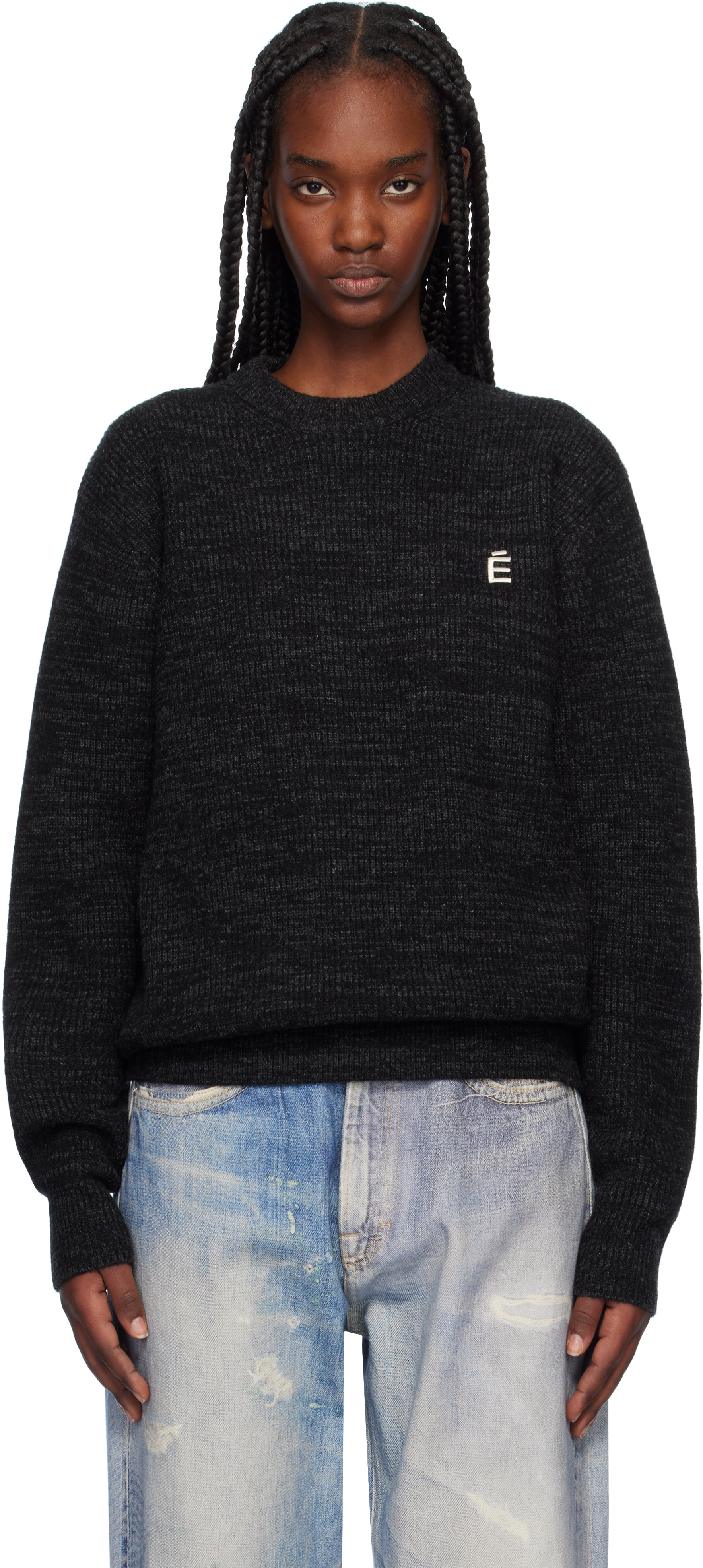 Études Black Regular Round Neck Sweater