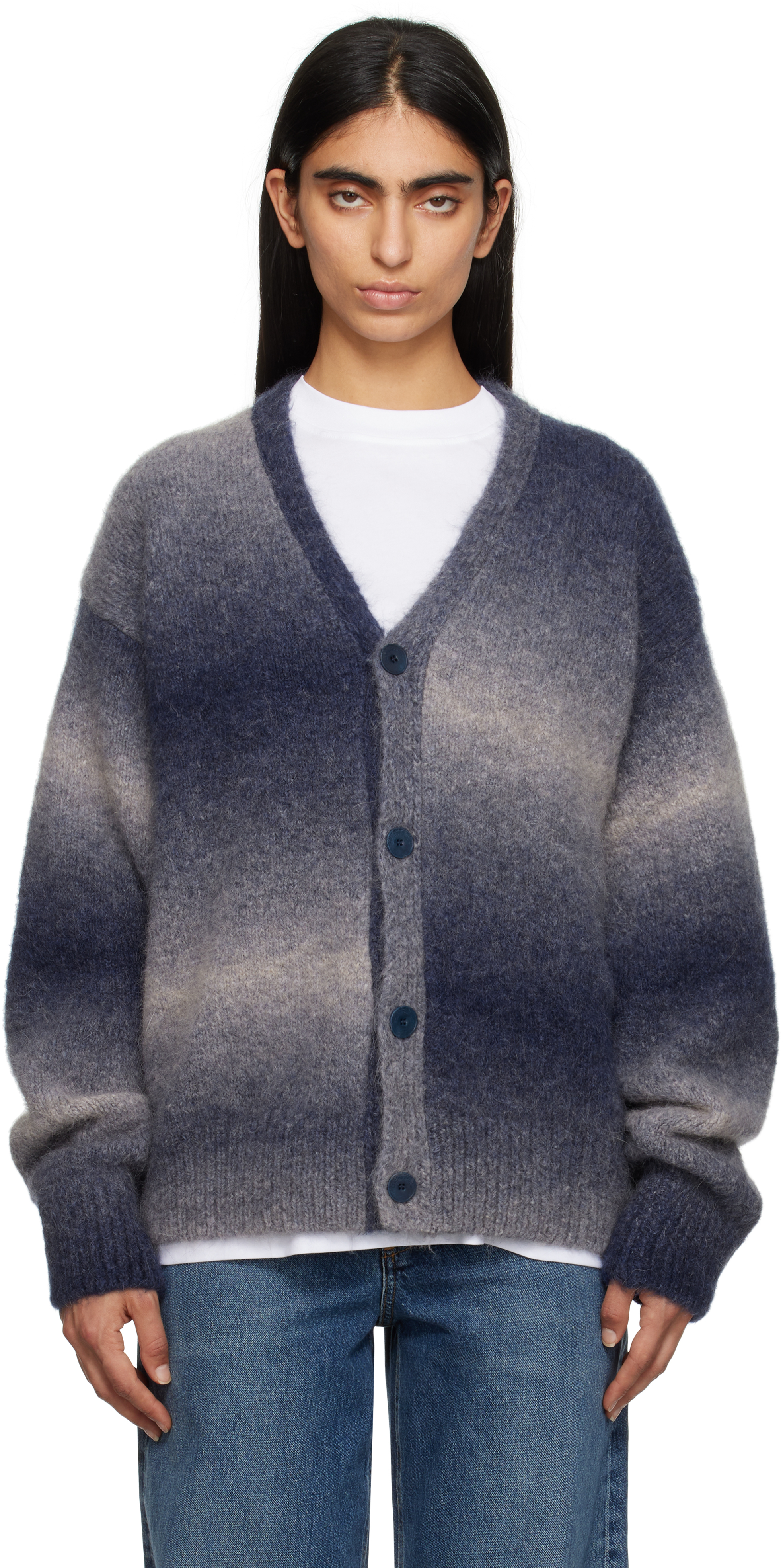 ETUDES STUDIO NAVY ALPACA CARDIGAN 