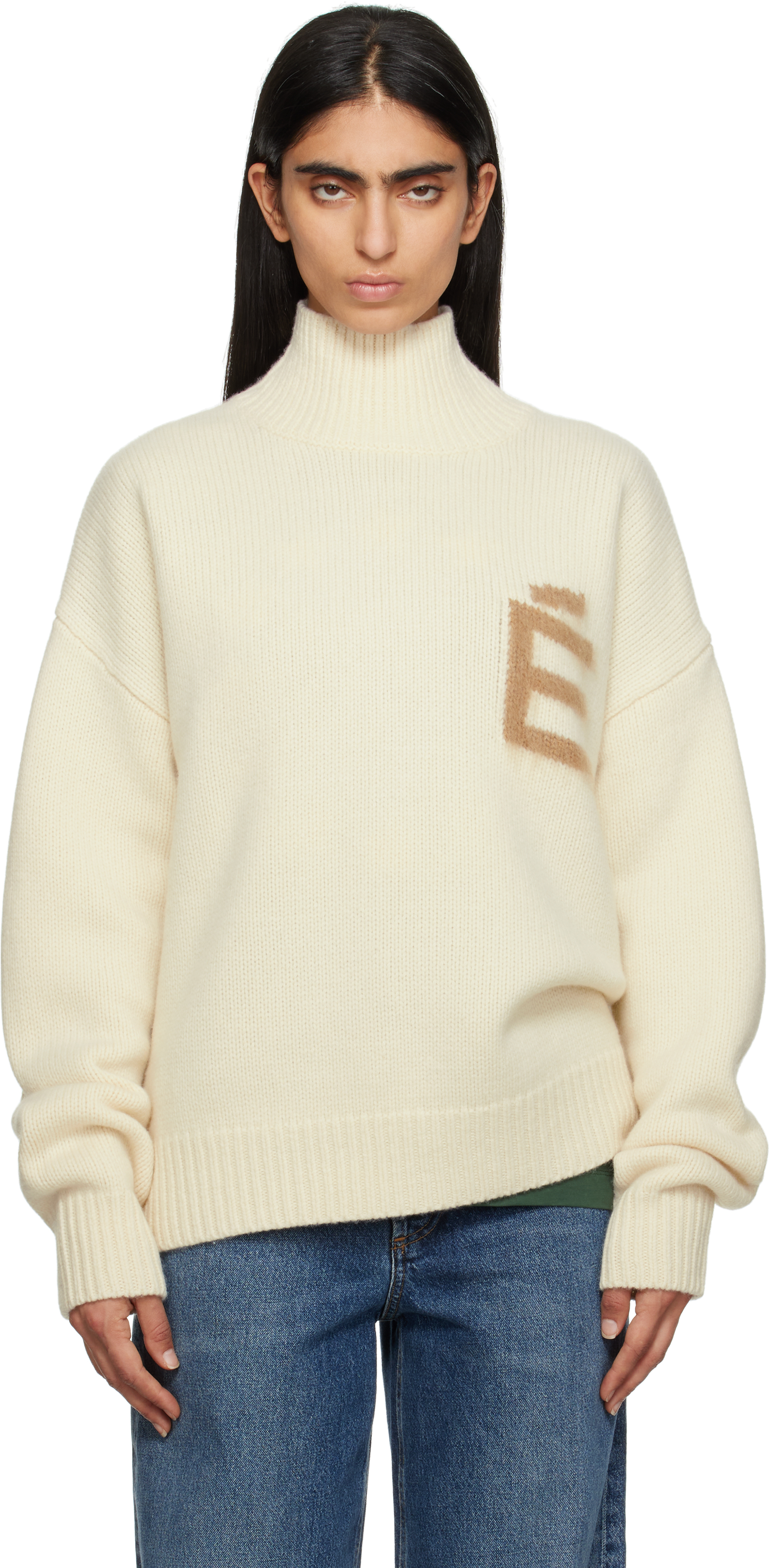 Shop Etudes Studio Off-white Recycled Wool Turtleneck In Off White