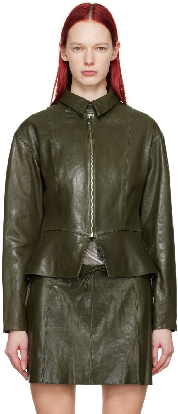 Green Fabia Leather Jacket
