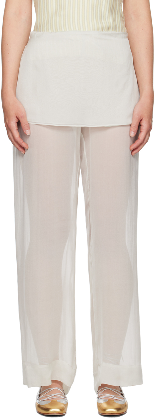 Shop Paloma Wool Off-white Archive Trousers In 623 Ecru