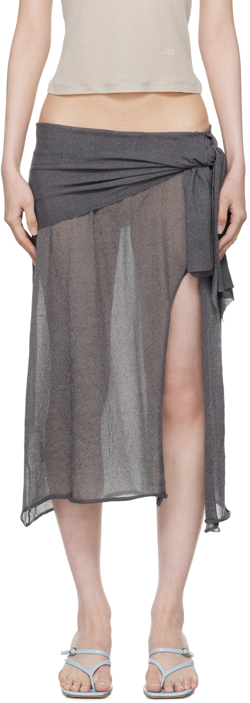 Gray Dakota Midi Skirt