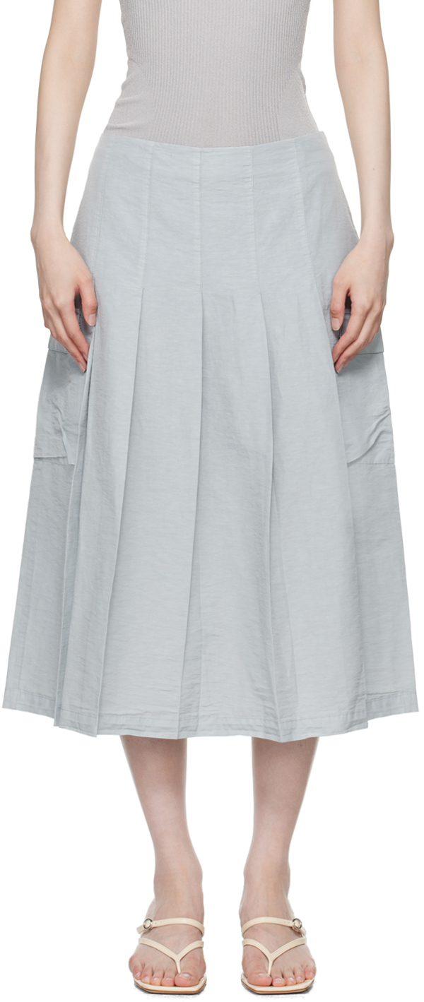 Blue Pinet Midi Skirt