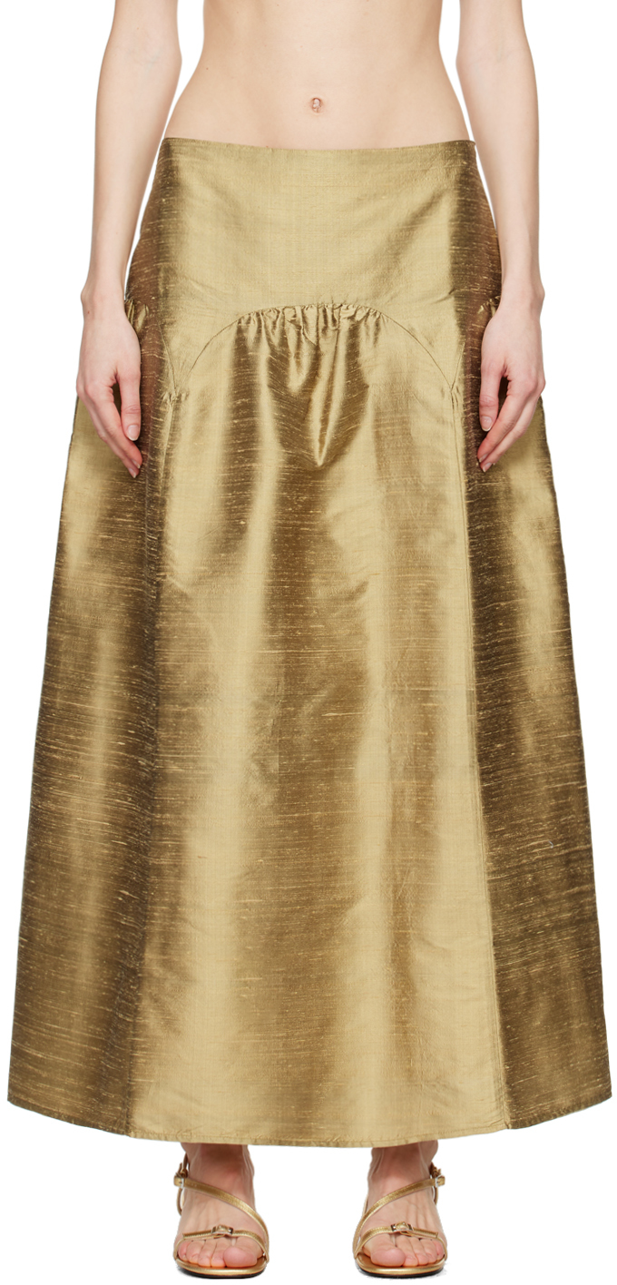 Gold Pallon Maxi Skirt