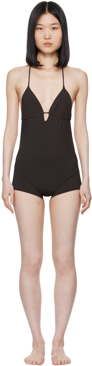 Brown Norimaki Swimsuit by Paloma Wool on Sale