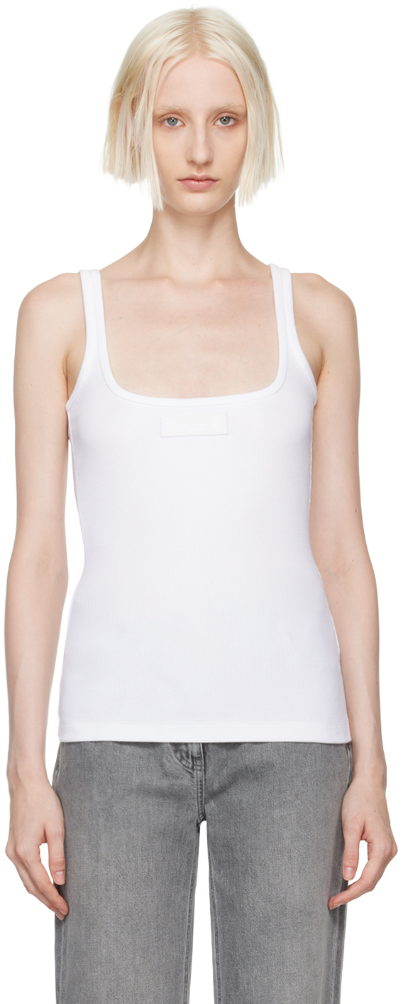 Shop Versace White 90s Vintage Logo Tank Top In 1w000 Optical White