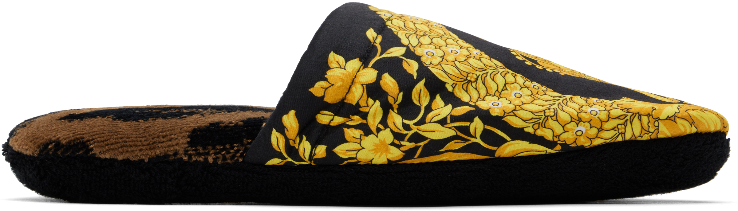 Black & Yellow 'I Heart Baroque' Slippers