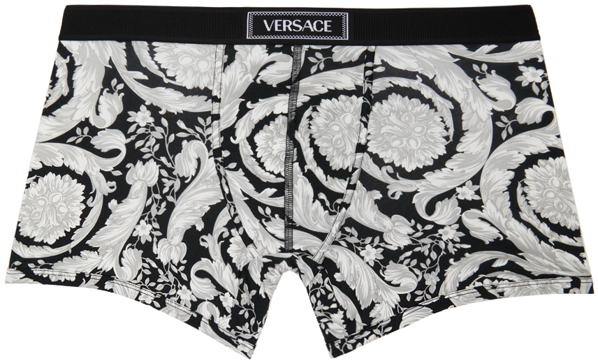 Gray & Black Low-Rise Boxers