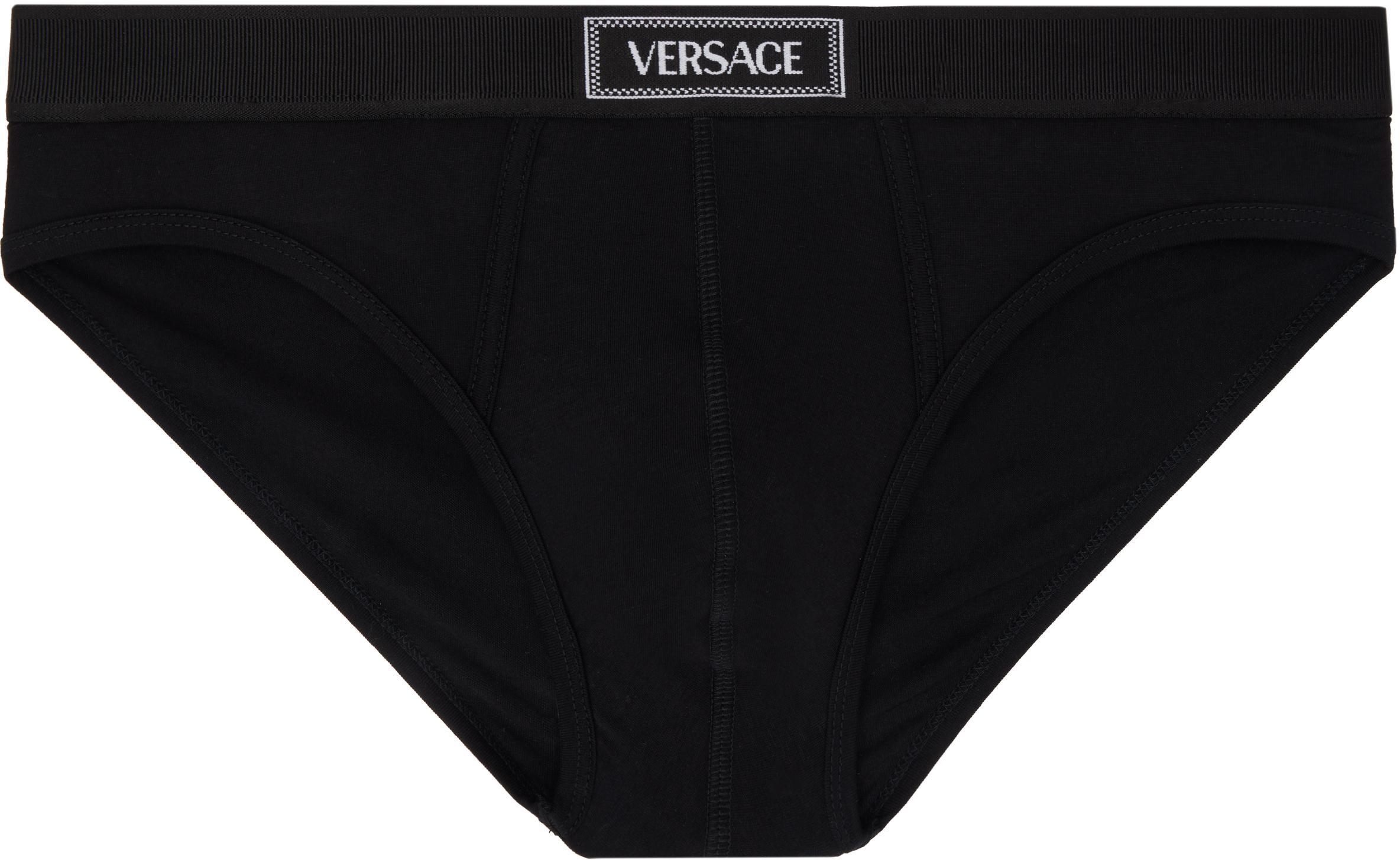 Versace Black 90s Vintage Logo Briefs In 1b000-black
