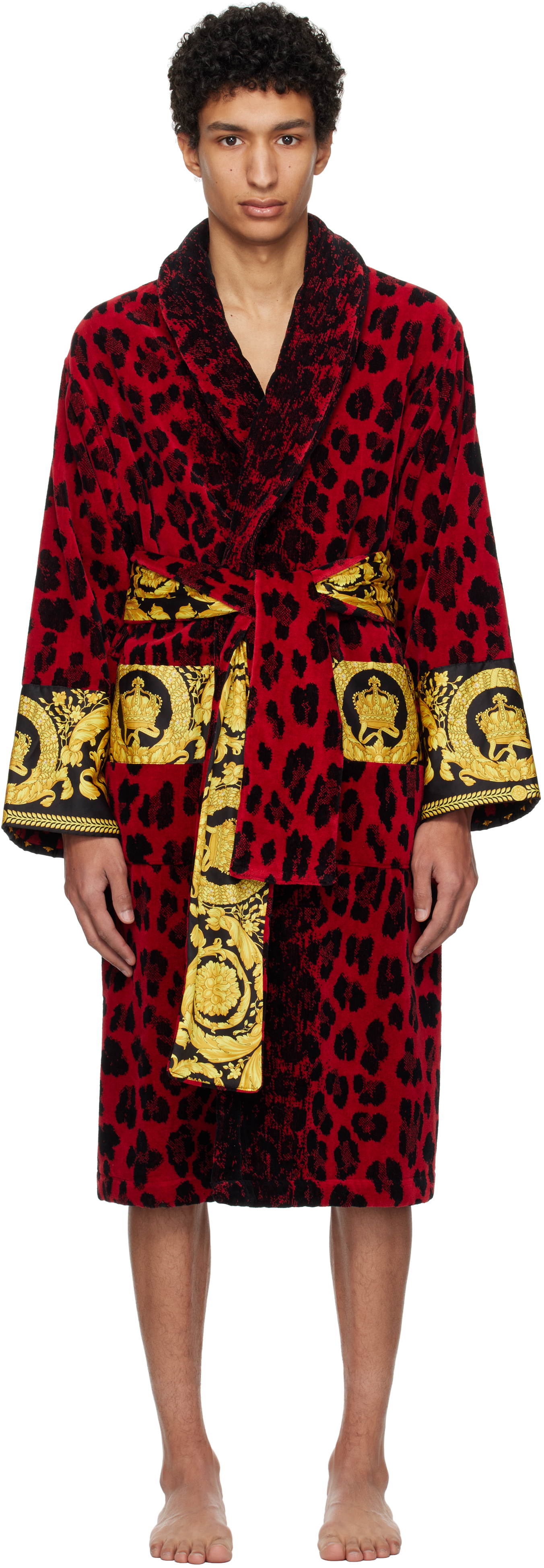 Red Wild Barocco Bathrobe