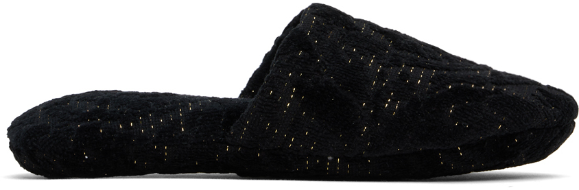Versace Underwearのブラック バロッコ スリッパがセール中