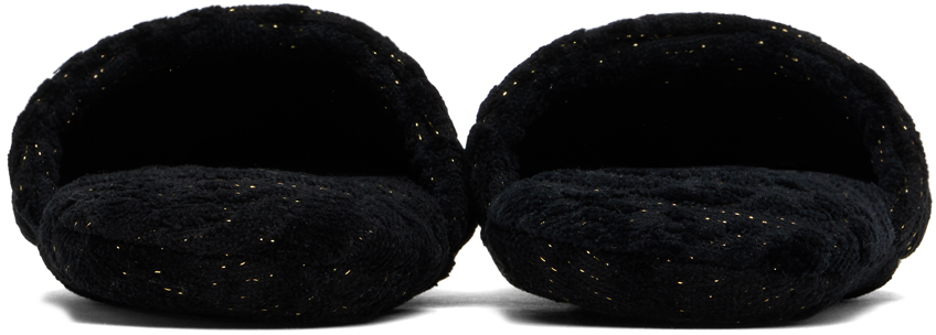 Versace Barocco Lurex Cotton-blend Slippers In 1e880-anthracite