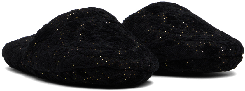 Versace Barocco Lurex Cotton-blend Slippers In 1e880-anthracite