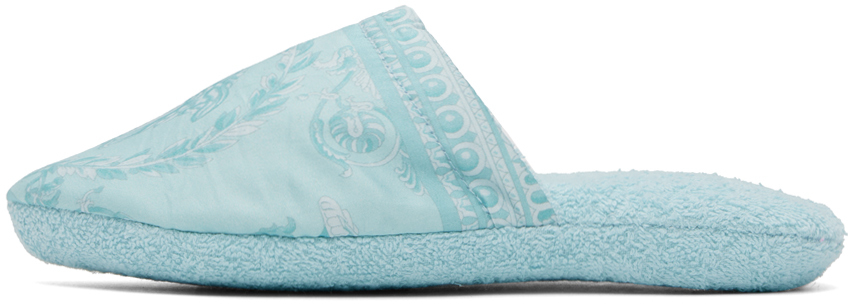 Versace Blue 'i Heart Baroque' Slippers In 1uh90-pale Blue