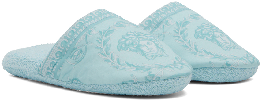 Versace Blue 'i Heart Baroque' Slippers In 1uh90-pale Blue
