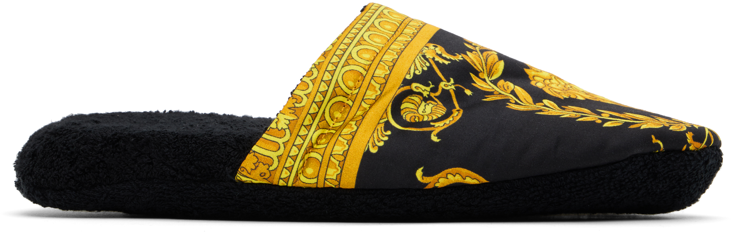 Black & Yellow 'I Heart Baroque' Slippers